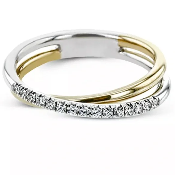 Two Tone .925 Sterling Silver Ring - Picture 1 of 2